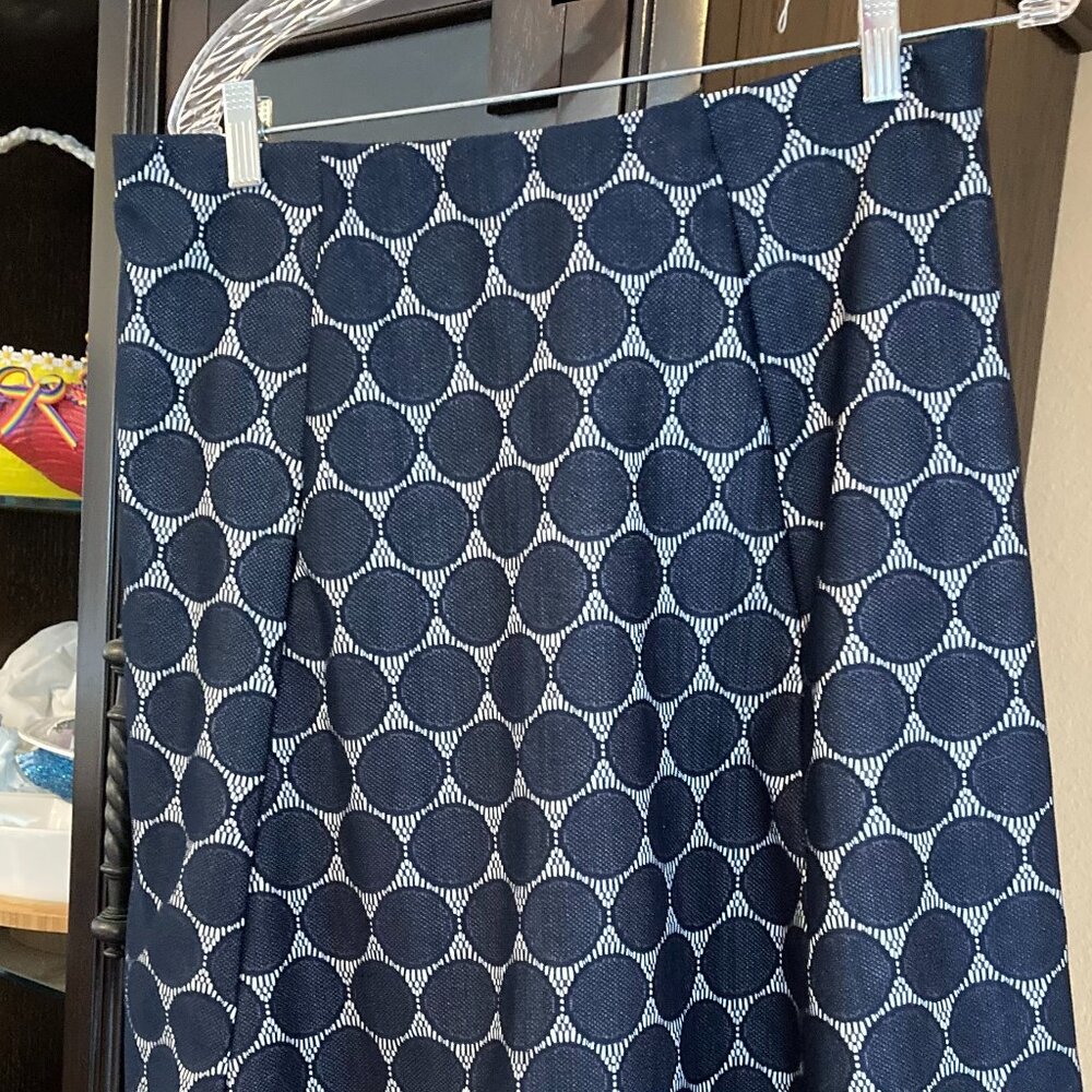 ReneeC Blue Polka Dot Above the Knee Skirt